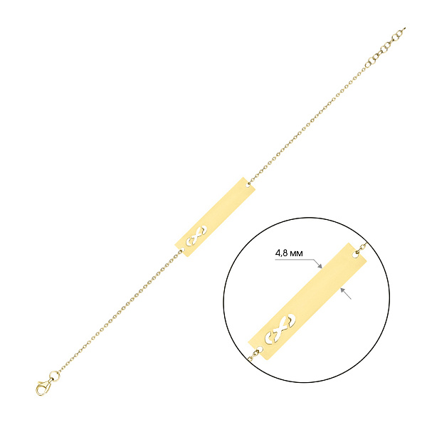 Браслет из желтого золота «Бесконечность» (арт. 324032ж) – изображение 3