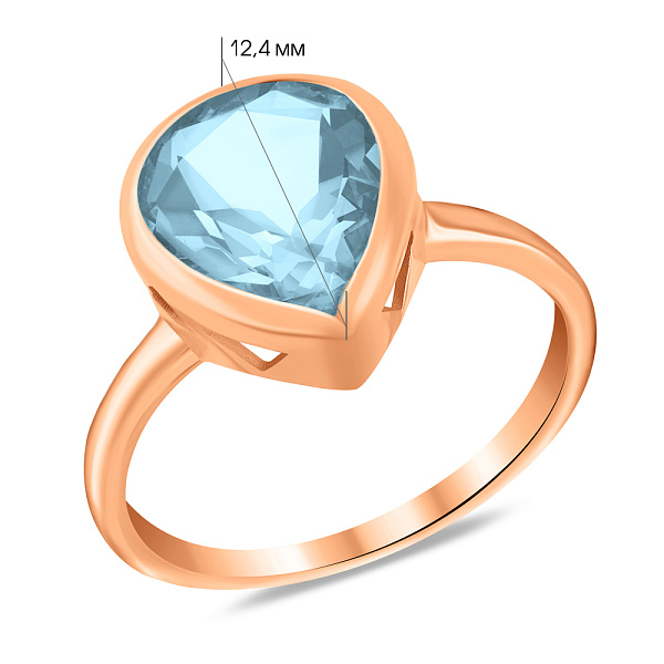 Золотое кольцо с кварцем (арт. 153413Пкг) – изображение 2