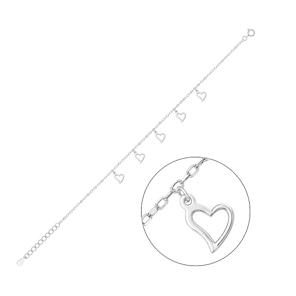 Серебряный браслет Сердца (арт. 7509/5264) – изображение 1