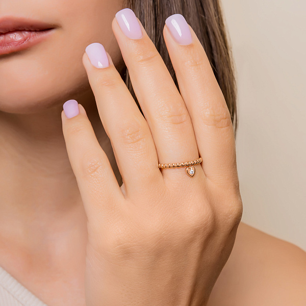 Каблучка з червоного золота з підвіскою (арт. 156387) – зображення 2