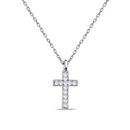 Колье из серебра "Крестик" с фианитами (арт. 7507/1466)