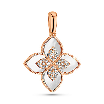 Золотой подвес с перламутром и фианитами (арт. 424888/20п)