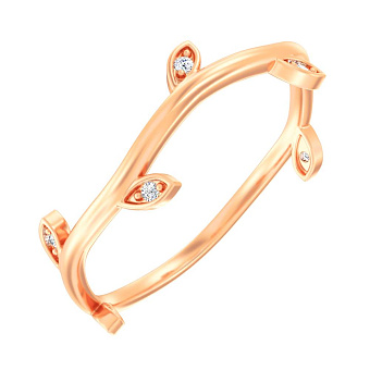 Кольцо из красного золота "Ветка" (арт. 140896)