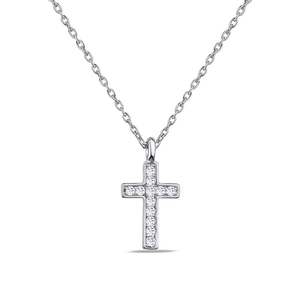 Колье из серебра "Крестик" с фианитами (арт. 7507/1466) – изображение 1