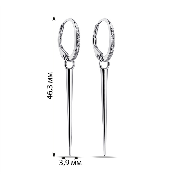 Длинные серебряные серьги с подвесками (арт. 7502/9458) – изображение 2
