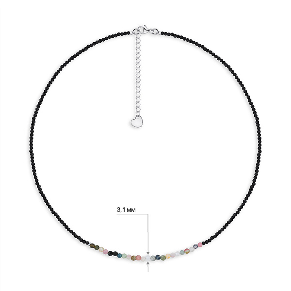 Бусы с турмалином и фианитами с стальной застежкой (арт. 9016/601Трмцв) – изображение 2