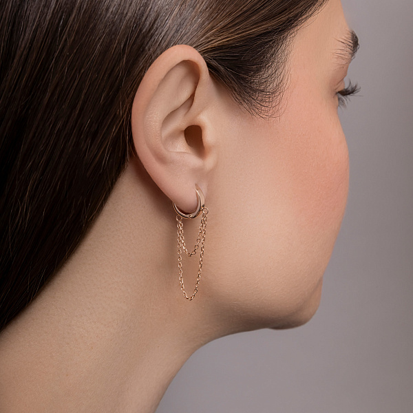 Серьги из красного золота с подвесками (арт. 470615) – изображение 3