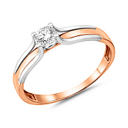 Фото Золота каблучка для заручин з фіанітом (арт. 146900)