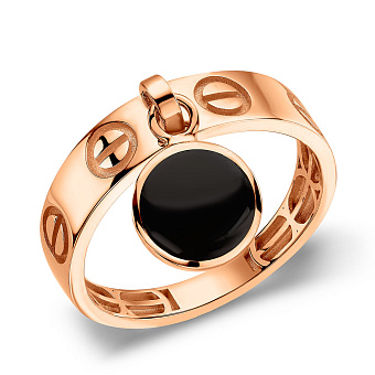 Золота каблучка з емаллю (арт. 156082еч)