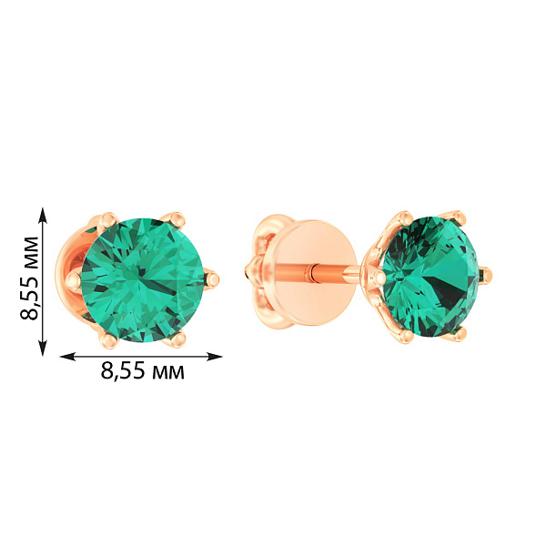 Золоті сережки-пусети з кварцом (арт. 110341Пз) – зображення 2