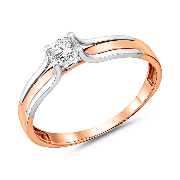 Золота каблучка для заручин з фіанітом (арт. 146900) – зображення 1