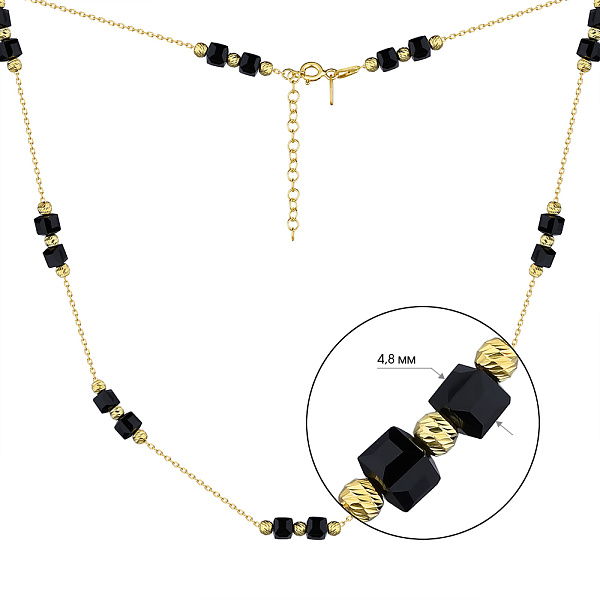 Колье из серебра с ониксом и желтым родированием (арт. 7507/1759жо) – изображение 2