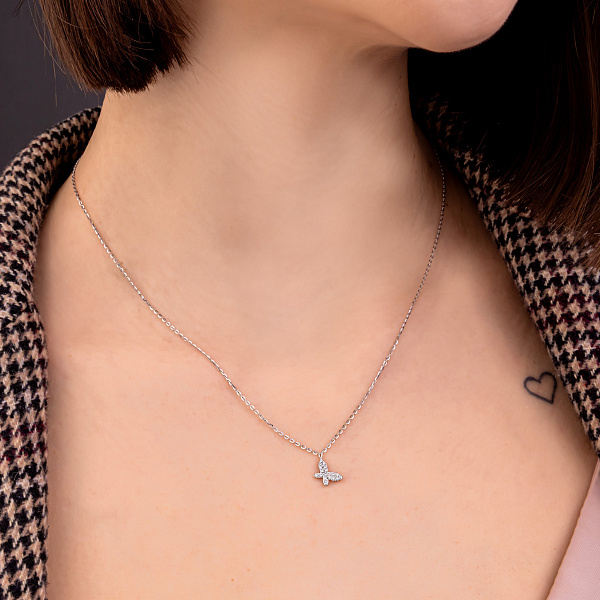 Золоте кольє Метелик з діамантами (арт. Ц341354005б) – зображення 4