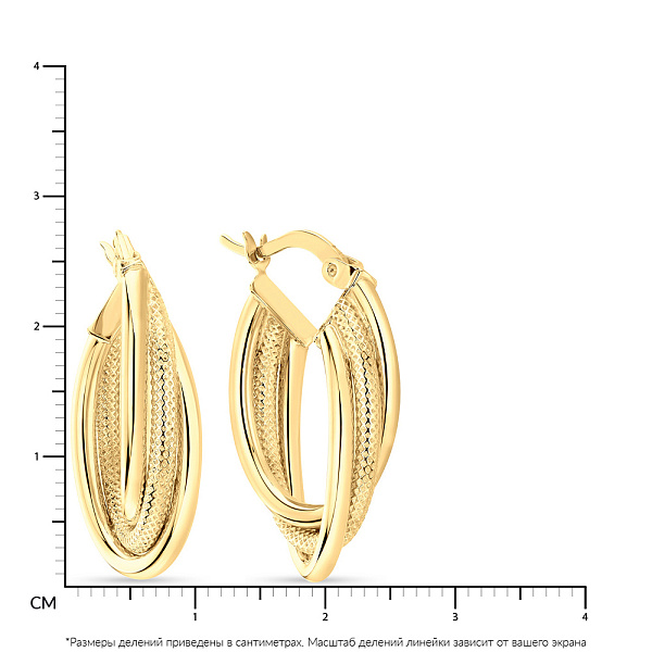 Серьги-кольца из желтого золота  (арт. 109068/25ж) – изображение 2