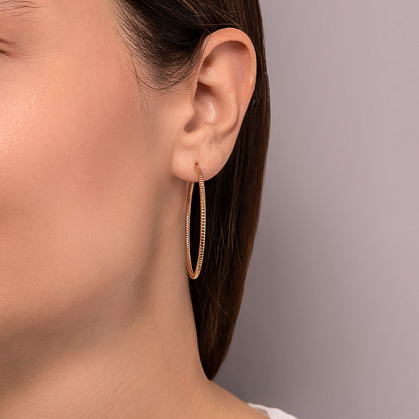 Золотые серьги-кольца без камней (арт. 122011/40) – изображение 2