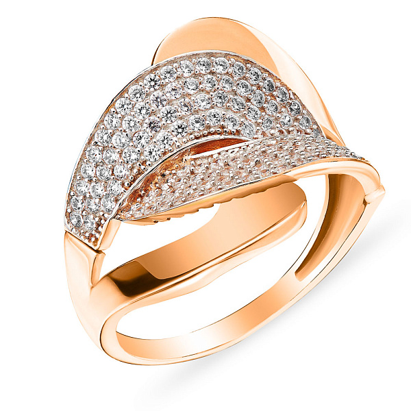 Золотое кольцо с фианитами (арт. 151460) – изображение 1