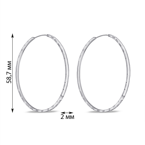 Серебряные серьги без камней (арт. 7502/9826/60) – изображение 2