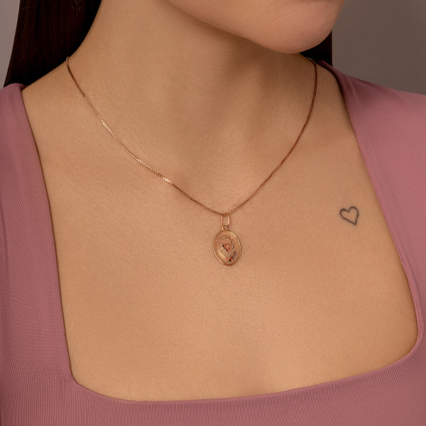 Золотая ладанка Божья Матерь Семистрельная (арт. 403800С) – изображение 2