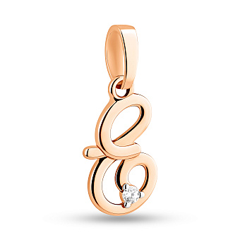 Золота підвіска Літера Е з фіанітом (арт. 440624)