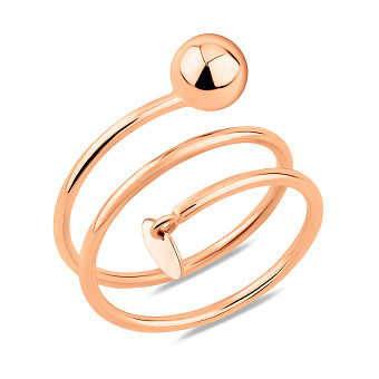 Золота широка каблучка з підвіскою (арт. 1401037)