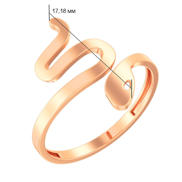 Каблучка «Змія» з червоного золота (арт. 140805) – зображення 5