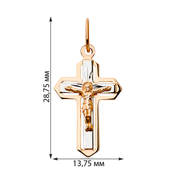 Православный крестик из красного золота с распятием (арт. 521000) – изображение 3
