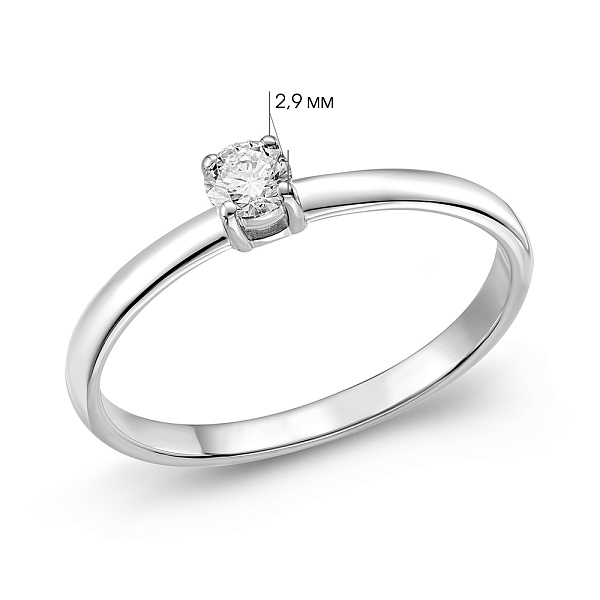 Золота каблучка з одним діамантом (арт. К011336010б) – зображення 2