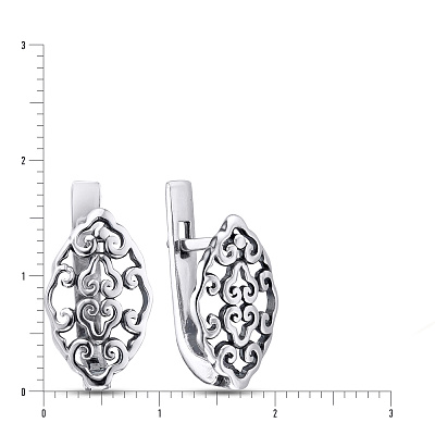 Срібні сережки без каменів (арт. 7902/5506-ч)
