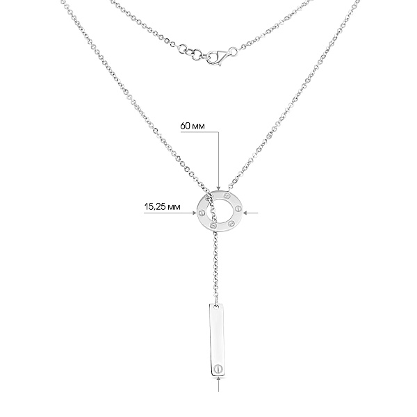 Колье-галстук из белого золота (арт. 351458б) – изображение 4