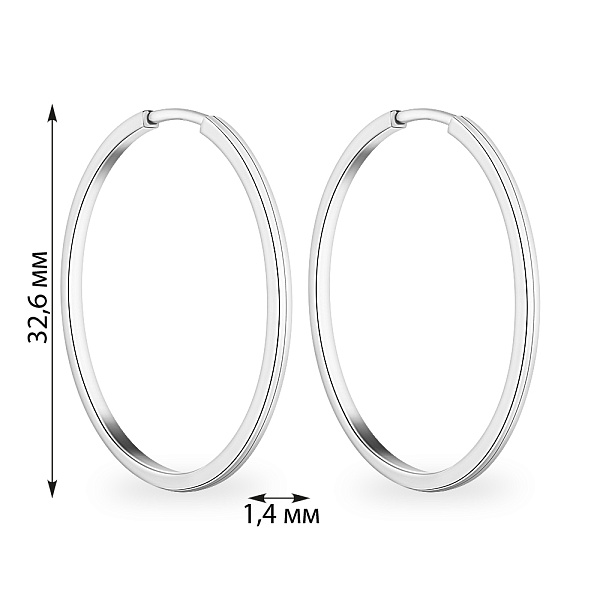 Серебряные серьги-кольца (арт. 7502/1-5132.0.2) – изображение 2