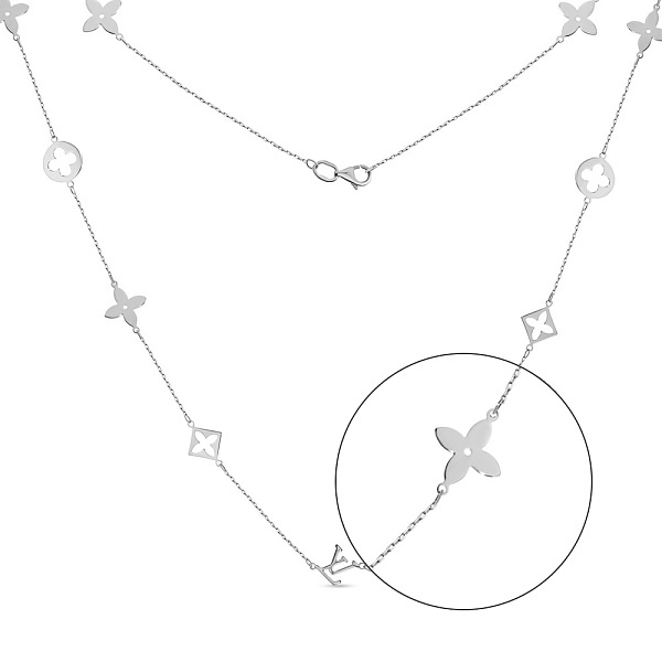 Золотое колье в белом цвете металла (арт. 350535б) – изображение 1