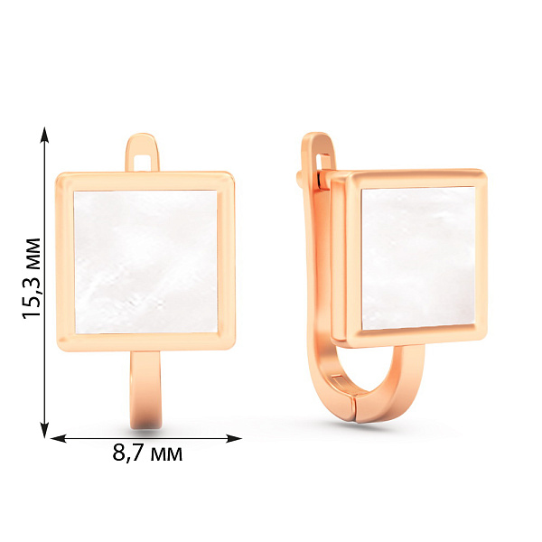 Золоті сережки з емаллю (арт. 111217еп) – зображення 3