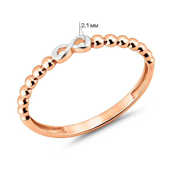 Золота каблучка Нескінченність без каміння (арт. 141194) – зображення 3