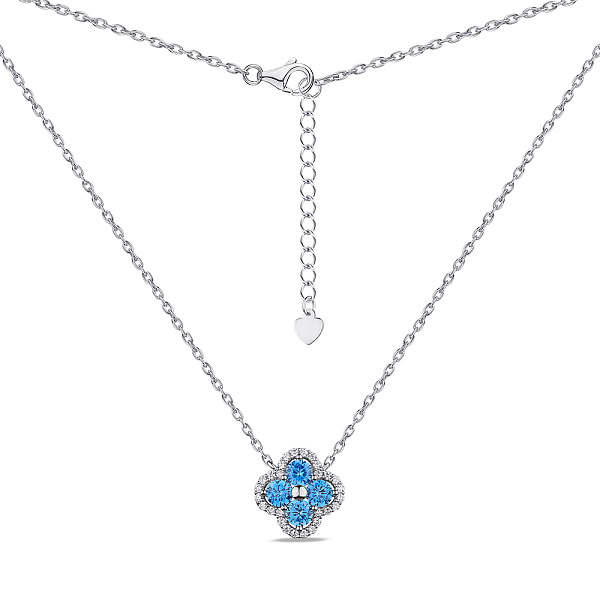 Серебряное колье Клевер с голубыми альпинитами (арт. 7507/1846аг) – изображение 2