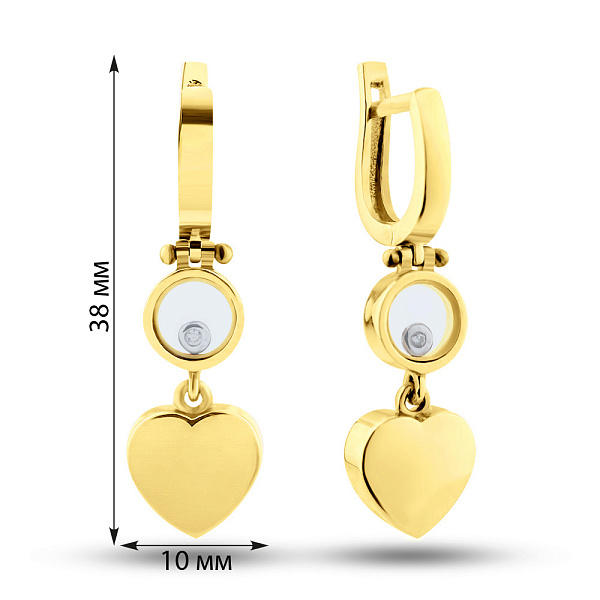 Золотые серьги с фианитами (арт. 106020ж) – изображение 2