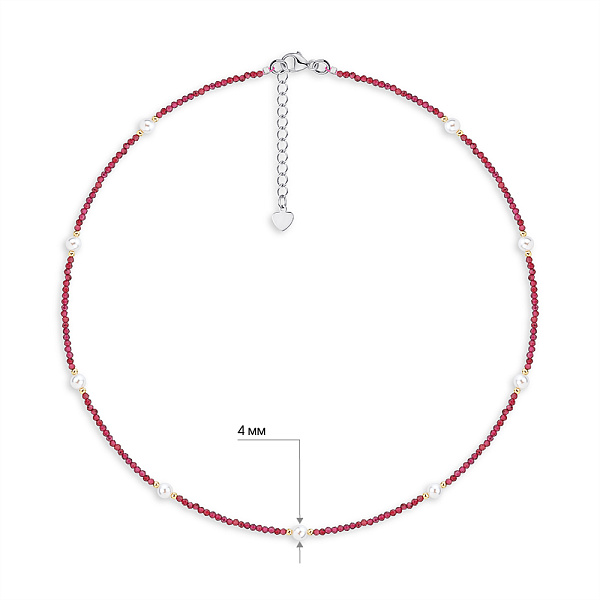 Намисто з перлин і граната (арт. 9016/602жб) – зображення 2