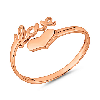 Кольцо Love из красного золота (арт. 140789)