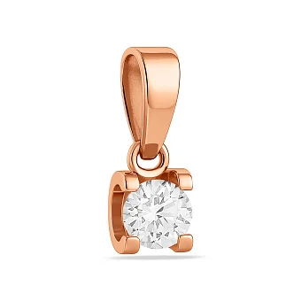 Кулон з червоного золота з діамантом (арт. П011152020)