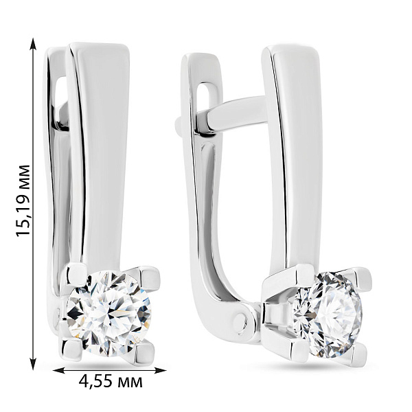 Сережки из белого золота с бриллиантами (арт. С011114040б) – изображение 3