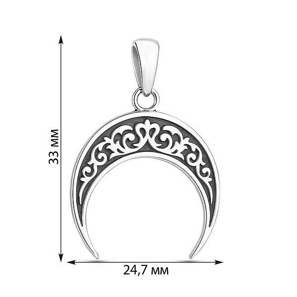 Серебряная подвеска Лунница с чернением (арт. 7903/3270-ч) – изображение 2