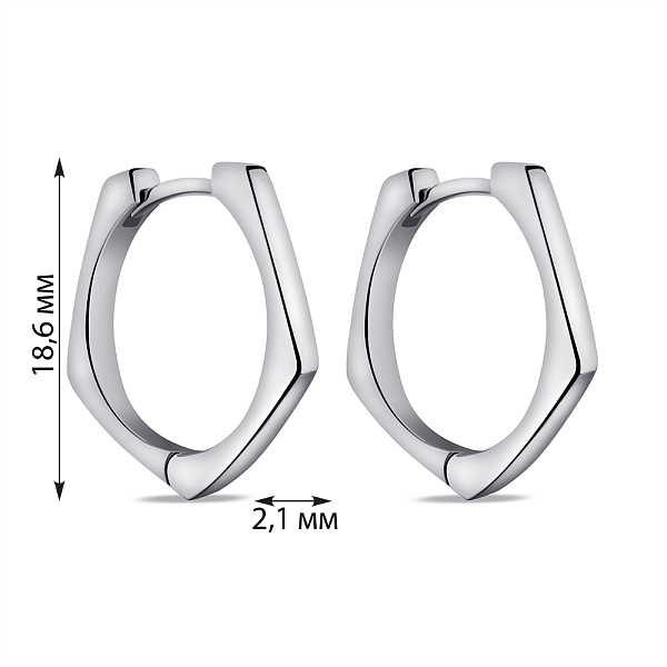 Серьги из серебра без камней (арт. 7502/9487/20) – изображение 2
