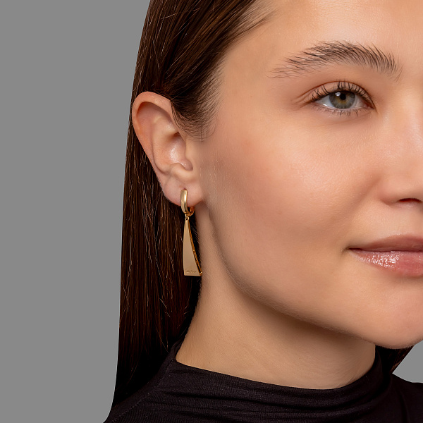 Сережки з жовтого золота з підвіскою (арт. 1091304ж) – зображення 3