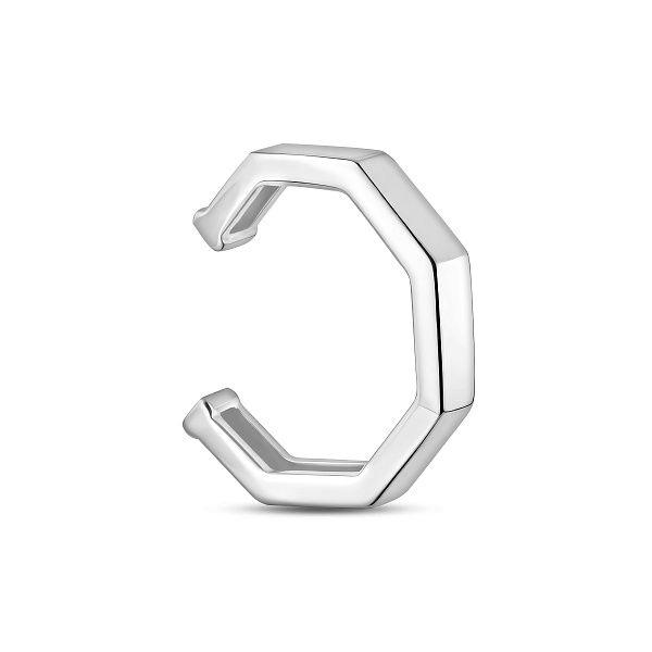 Одиночная серьга-каффа из белого золота (арт. 110851бЯ) – изображение 1