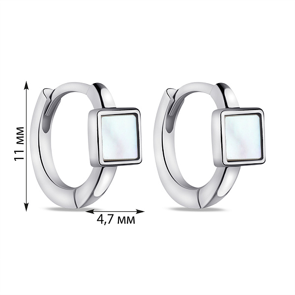 Серебряные серьги с перламутром (арт. 7502/9627/10п) – изображение 2