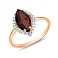 Кольцо из красного золота с гранатом и фианитами (арт. 152769Г) – изображение 1