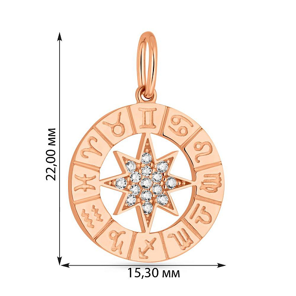 Золотой подвес с фианитами (арт. 424597) – изображение 6