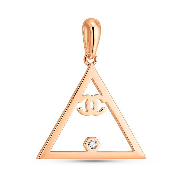 Подвес из золота в форме треугольника (арт. 424709) – изображение 1