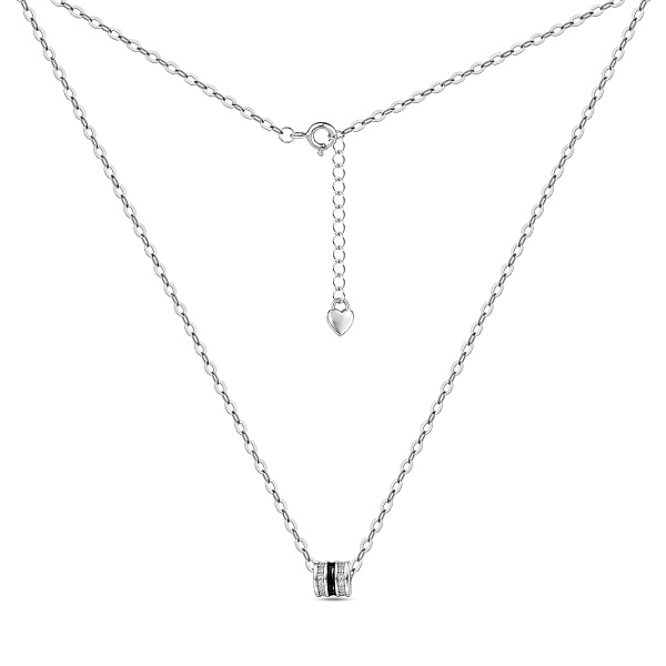 Срібне кольє з емаллю і фіанітами (арт. 7507/2411еч) – зображення 2