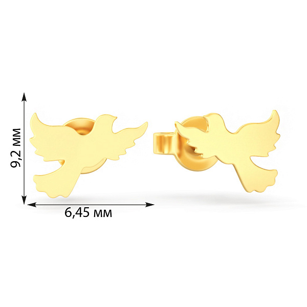 Золотые серьги-пусеты "Вільна" (арт. 110030ж) – изображение 3