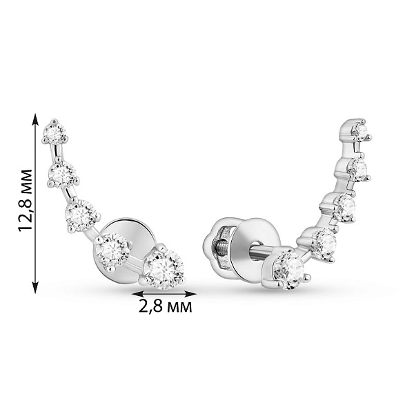 Серьги из белого золота с бриллиантами (арт. Т011687020б) – изображение 2